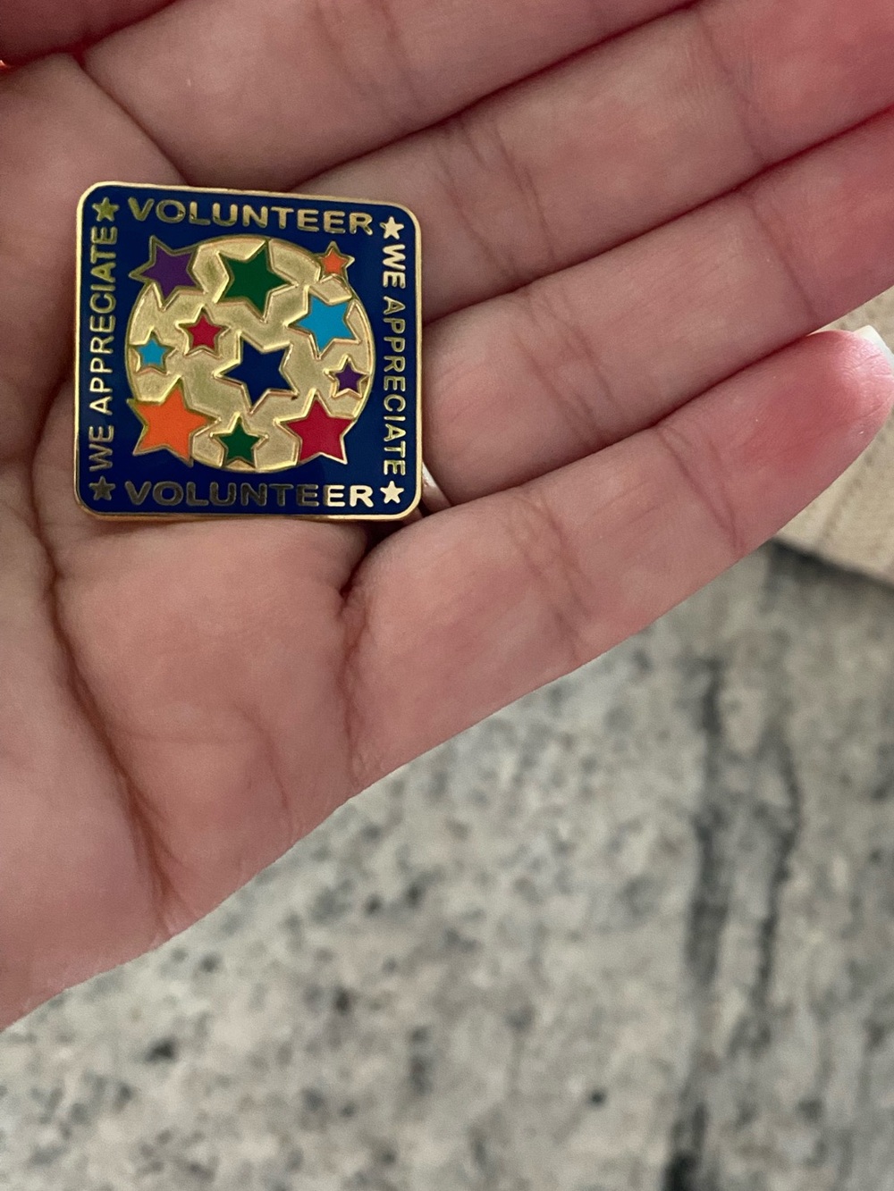 Volunteer Appreciation Enamel Pin - Multicolor Stars